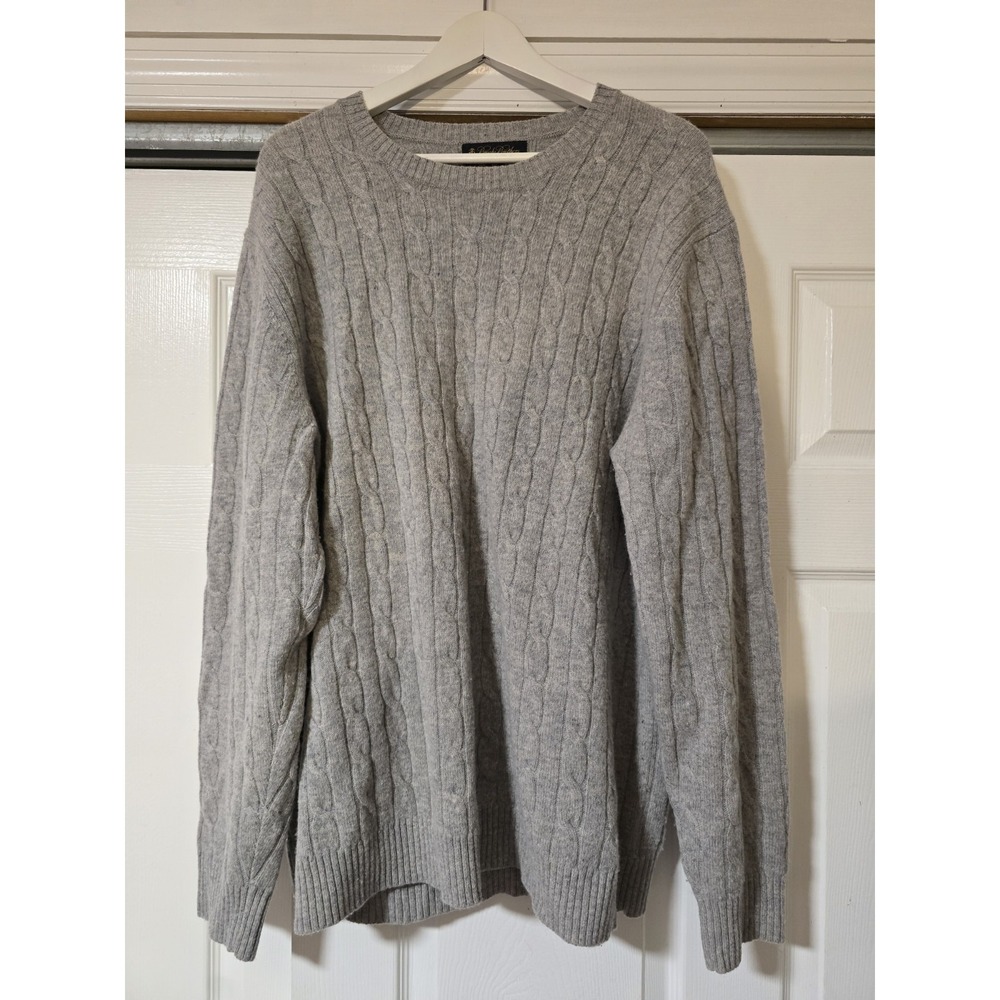 Brooks Brothers Scottish Lambswool Sweater Cable‎ Knit  Womens XXL  GRAY